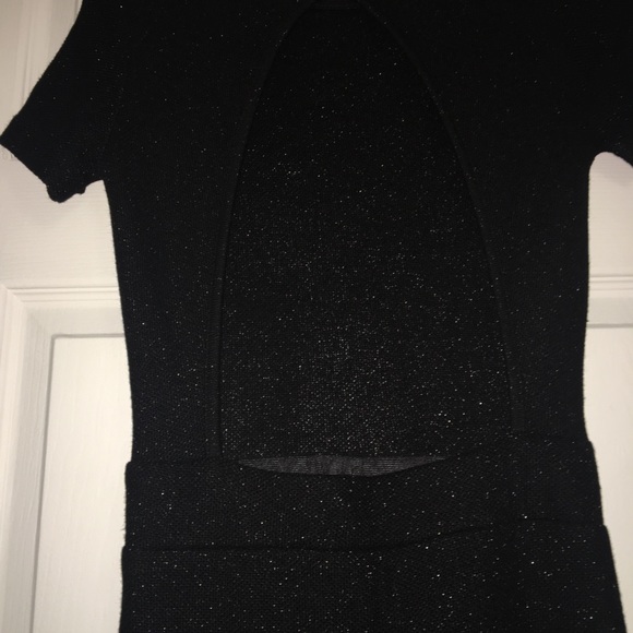 ZARA Knit Black Midi Open Back Dress Size Small - Picture 9 of 15